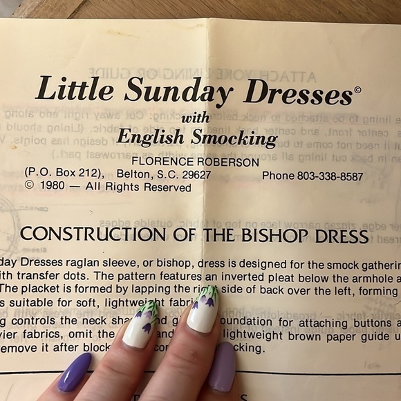 Bishop Dress Pattern for English Smocking Little Sunday Dress Florence Roberson - Picture 6 of 6
